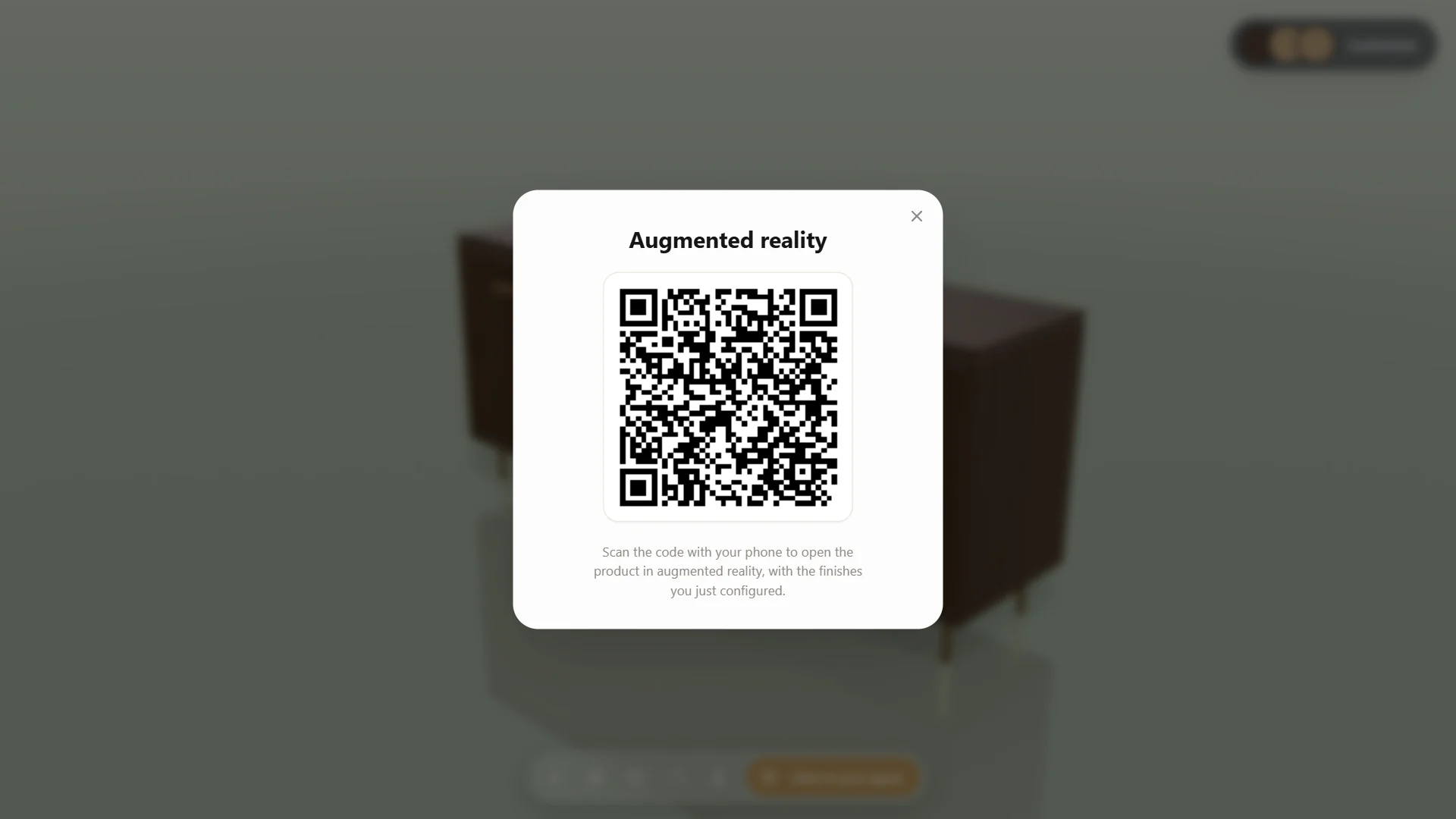 The real QR code the viewer opens on a computer